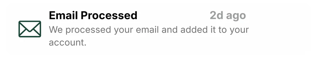 HouseFacts notice: forwarded email filed as an expense